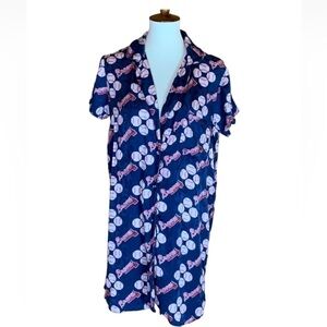 Atlanta Braves silk nightshirt / pajamas Size Medium